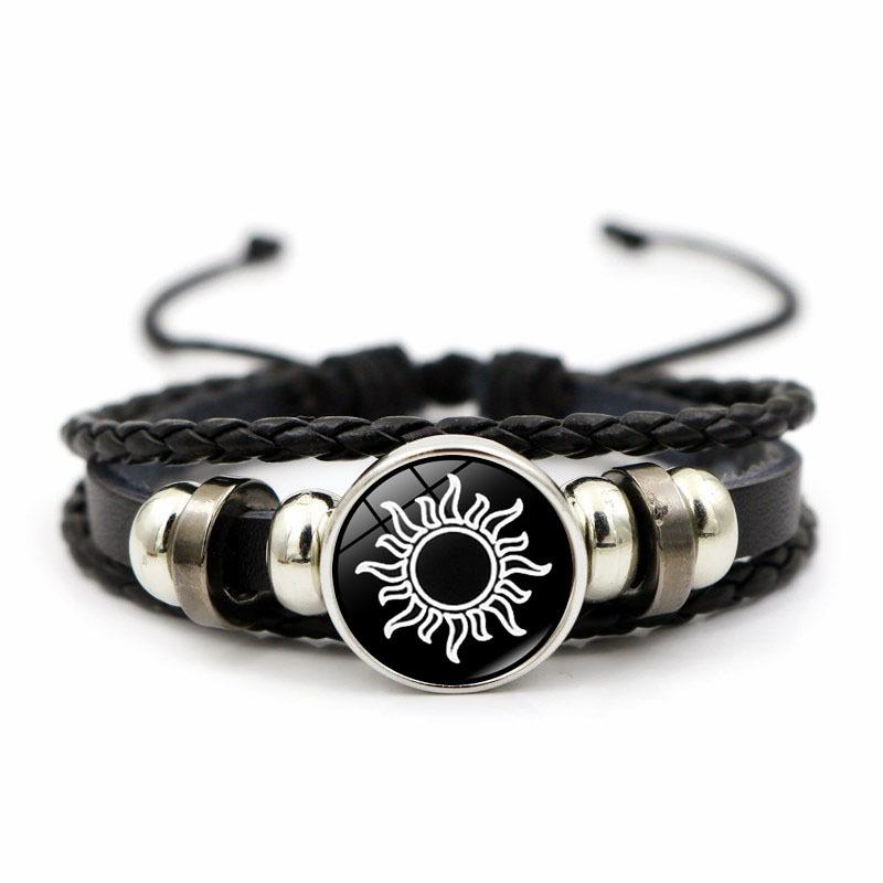 2Pcs Luminous Couple Bracelets Sun Moon Adjustable Black Braided Bracelet Friendship Fashion Romantic Jewelry Birthday Gifts