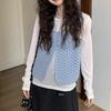 Women's Sleeveless Knit Cardigan Vest - Spring/Autumn Layering Tank with Hollow Out Design