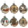 Vintage Christmas Baubles Plastic Hanging Ornaments with Classic Holiday Designs Festive Tree Decor for Home Office Party