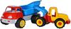 LKW Kipper with Excavator Toy Set, 29cm/36cm, Soft Rubber Tires, Sand Play Toys for Kids Ages 10 Months and Up