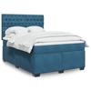 VidaXL Slatted Bed Base and Mattress Blue 140x190 Cm Velvet 3290916