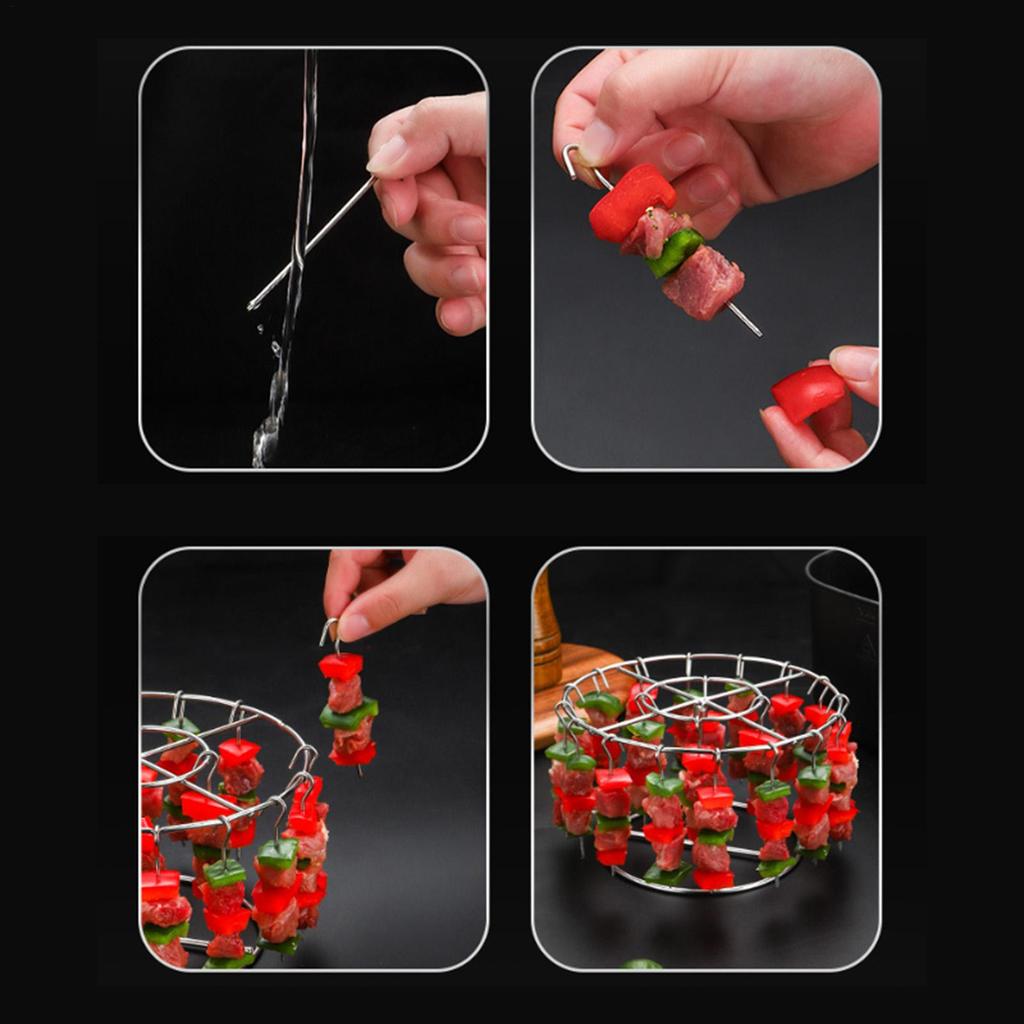 Stainless Steel Vertical Grill Rack Detachable String Grill Vertical Barbecue Skewer Bracket 11 Skewer Holder Barbecue Rack