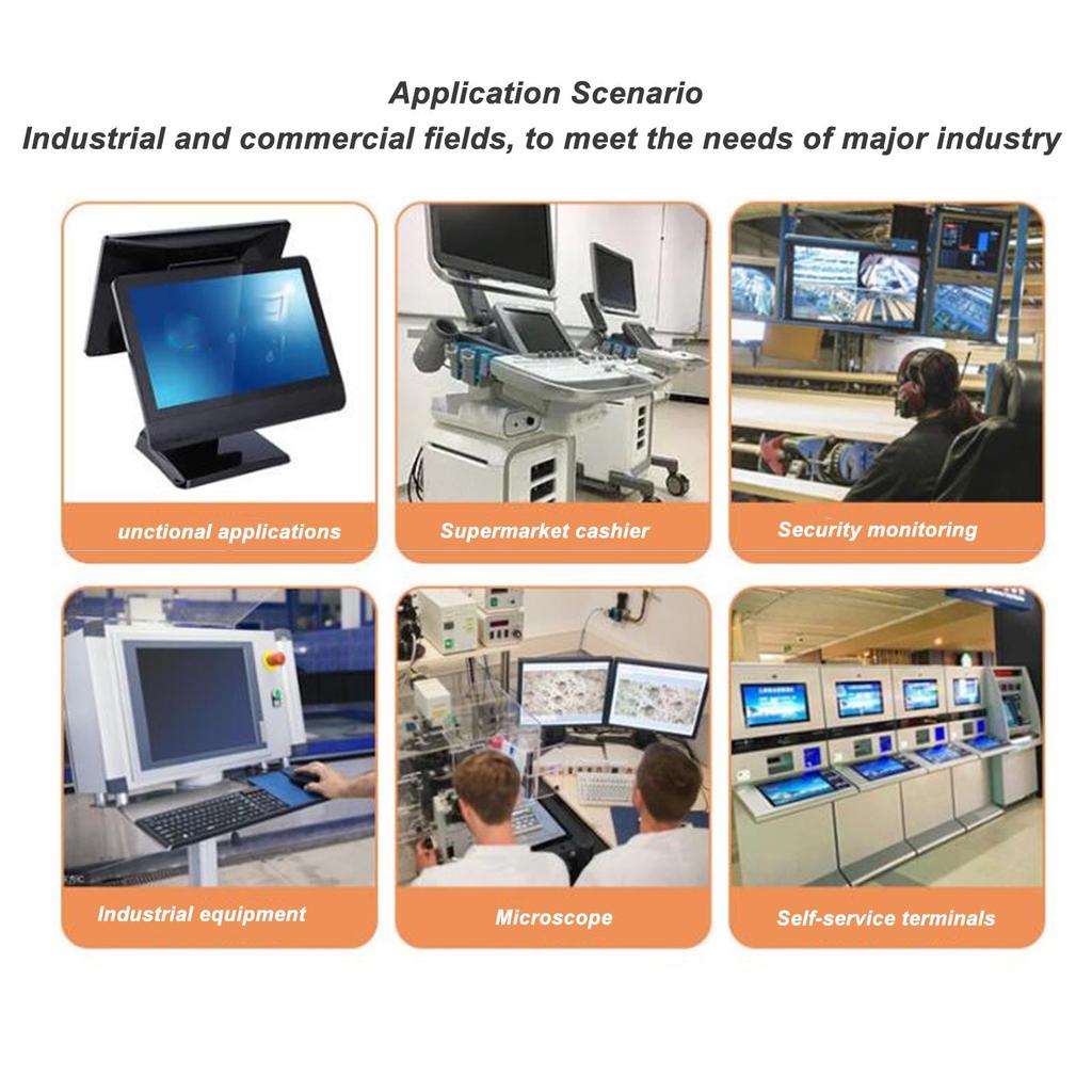 8-inch IPS Touchscreen Monitor with 1280x720 Resolution, 100-240V Wall-Mounted IPS Panel, Low Power Consumption, Waterproof, for Security Use