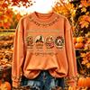 Women's Christmas Print Long Sleeve Crewneck Pullover Sweatshirt Casual Top