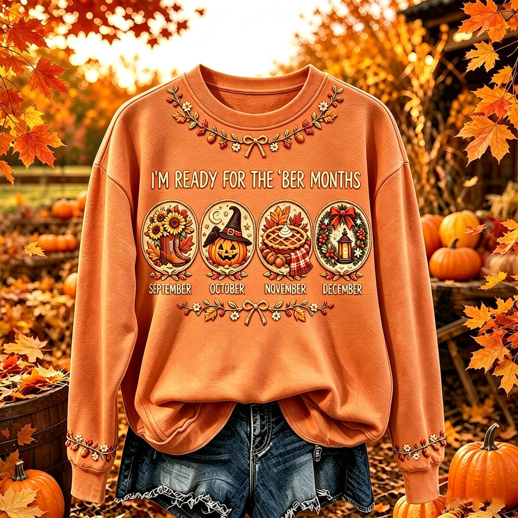 Women's Christmas Print Long Sleeve Crewneck Pullover Sweatshirt Casual Top