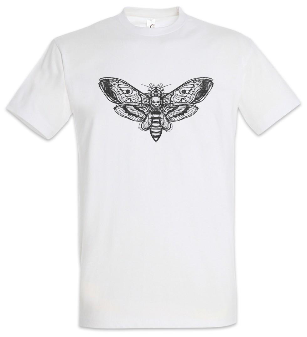 Death Moth Mens T-Shirt Mens Womens Tees Top Moth Dead Skeleton Skeleton Black White Mothman Insect XL