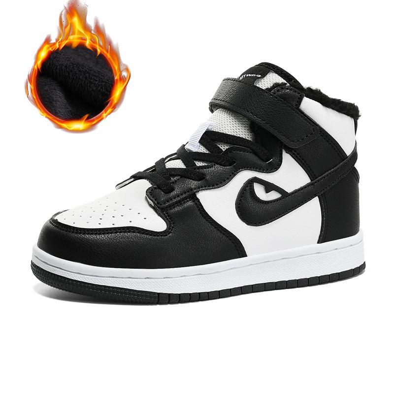 **Çocuklar İçin Yumuşak Pamuklu Yüksek Bilekli Spor Ayakkabıları**: Air Force 1, Skate ve Dunk Basketbol Stilleri**