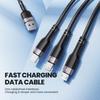 Toocki 3 in 1 USB Cable 6A 100W Micro USB Type C Charging Cable For 14 13 12 Huawei Honor 13 ViVo Oppo Data Cord