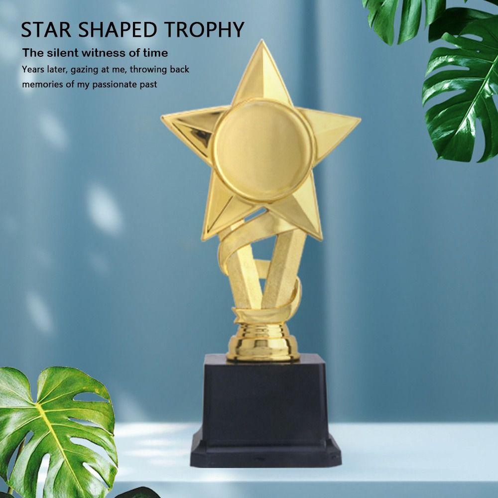 20/24.5/28.5cm Trophy Fidget Toys Plastic Trophy Pentagram Star Small Basketball Trophy Durable Material Golden Medal