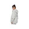 Li-Ning Wade Series Solid Color Hoodie With Zip and Letter Print Unisex Hoodies Gray AWDSI35-2