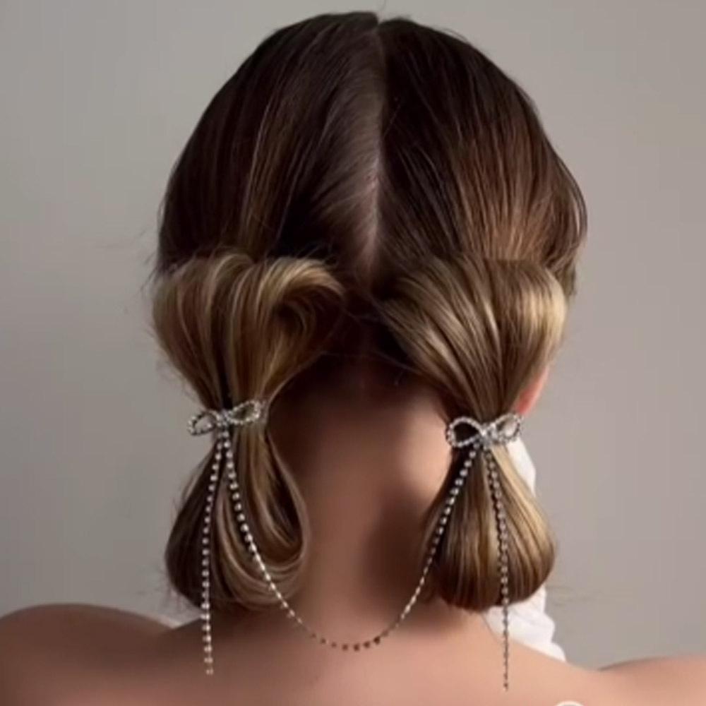 

Циркон бант кисточка заколка нишевая личность милый крутой стиль утиный клюв клипса модный дизайн высококлассные аксессуары для волос