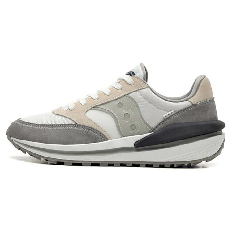 Saucony Jazz Renew Mesh Nylon Sports Comfortable Wear-Resistant Breathable Low-Top Lifestyle Casual Shoes Unisex sneaker White Gray S79040-2