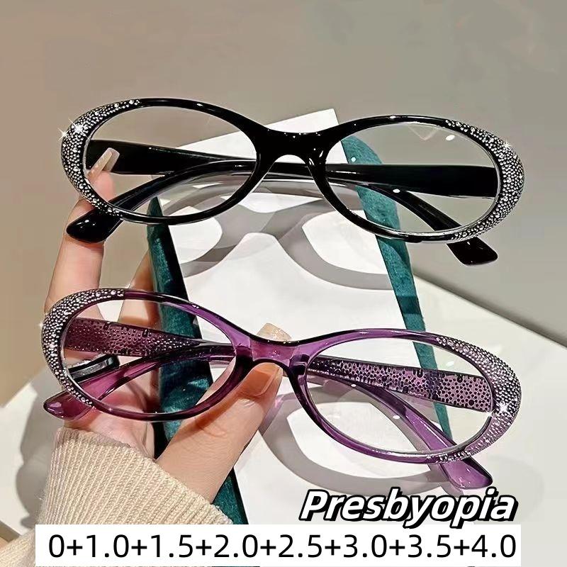 HD Diamond Women Fashion Presbyopia Reading Glasses Anti Blue Light for Elderly 0+1.0+1.5+2.0+2.5+4.0