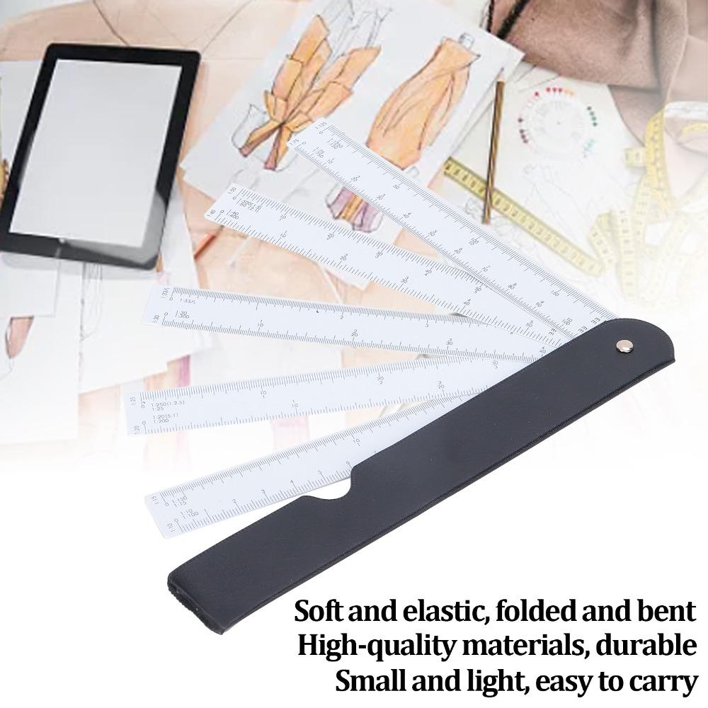 Multi Ratio Fan Shaped Ruler Plastic Scale Tools Durable Architect Scale Ruler Art Drawing