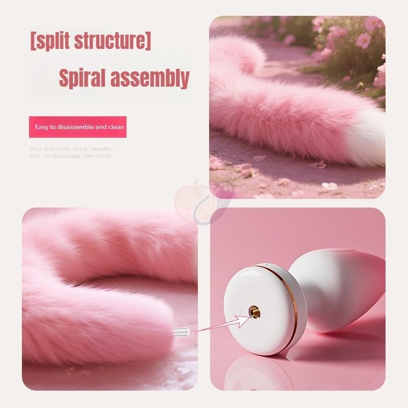 Super Fluffy Soft Fox Tail Anal Plug APP&Wireless Remote Heating Strong Vibration Silicone Adult Sex Toys for Women&Unisex 18+
