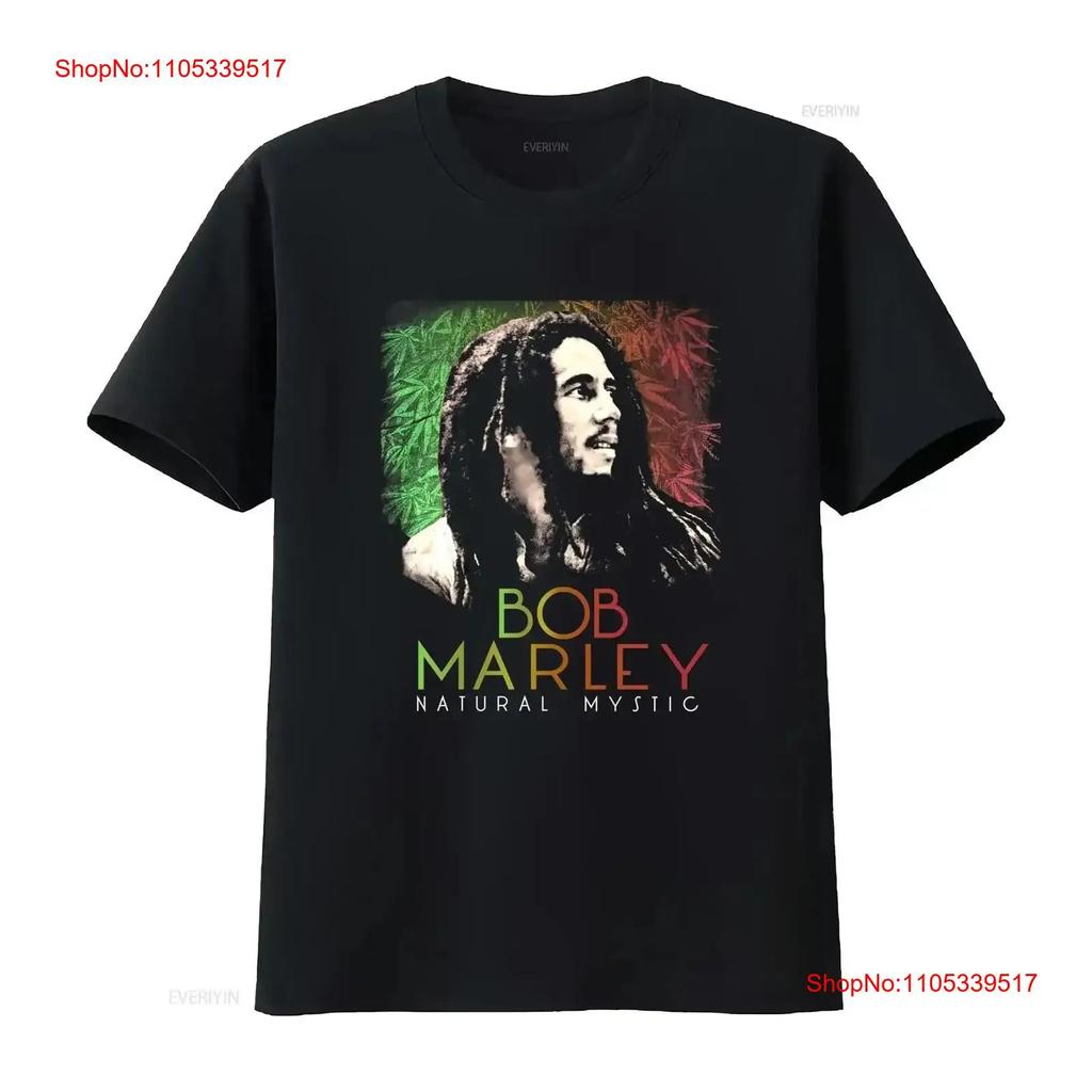 bob marley leaves mystic T Shirt vintage Washed For Everyday Wear Slightly Soft Casual homme