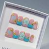 European Sweet & Spicy Duckbill Nail Set: Translucent Blush, Stereoscopic Carving, Handmade & Wearable