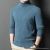 Men's 100% Wool High Neck Sweater - Thick Warm Base Layer for Autumn/Winter 2025