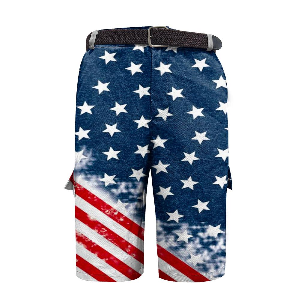 Herren Unabhängigkeitstag Bedruckte Mehrfach-Taschen Workwear Shorts