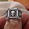 Exaggerated Retro Skull Square Design Thai Silver Men Party Ring Wholesale  Gifts No Fade Cheap