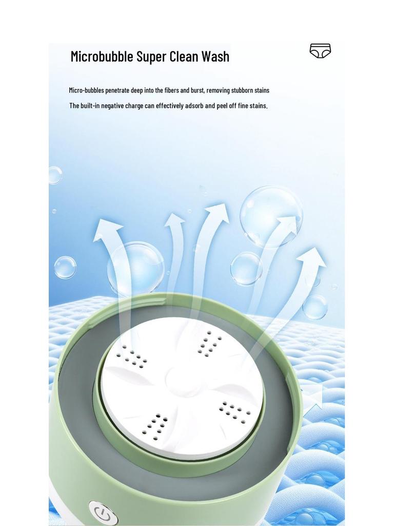 Portable Mini Automatic Washing Machine for Underwear and Socks with Wireless Charging