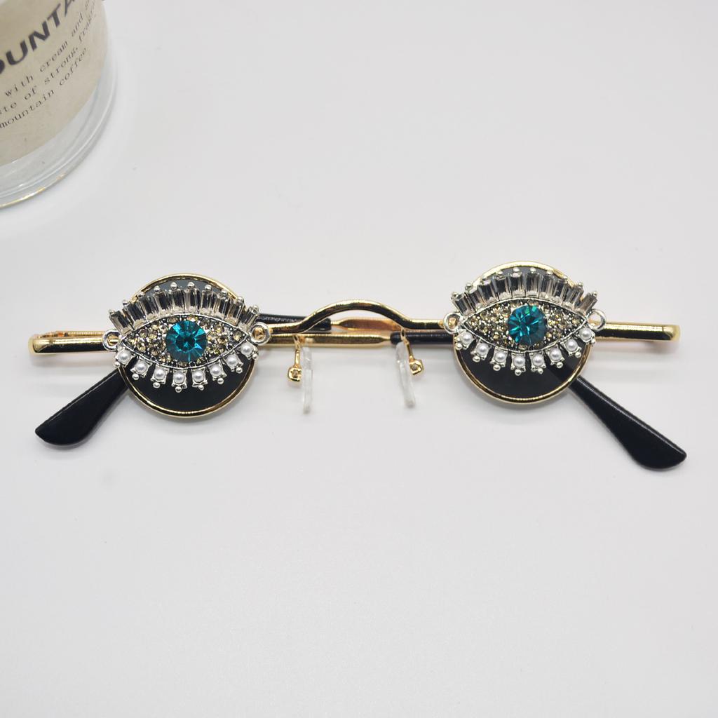 Personality Fashion Steampunk Sun Glasses Women  Designer Luxury Rhinestone Diamond Vintage Sun Glasses Lentes De Sol Mujer
