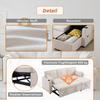 Corner Sofa with Sleep Function: Sofa Bed with Storage, Sleeper Sofa Storage, Cup Holders, Side Pockets, L-shaped, Beige