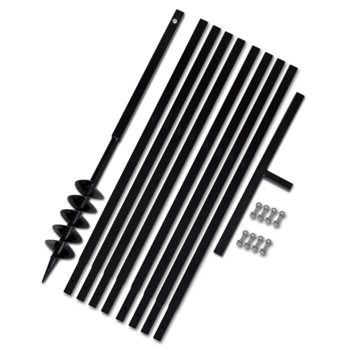 VidaXL Tarière de sol avec manche 100 mm et tube d'extension 9 m Acier