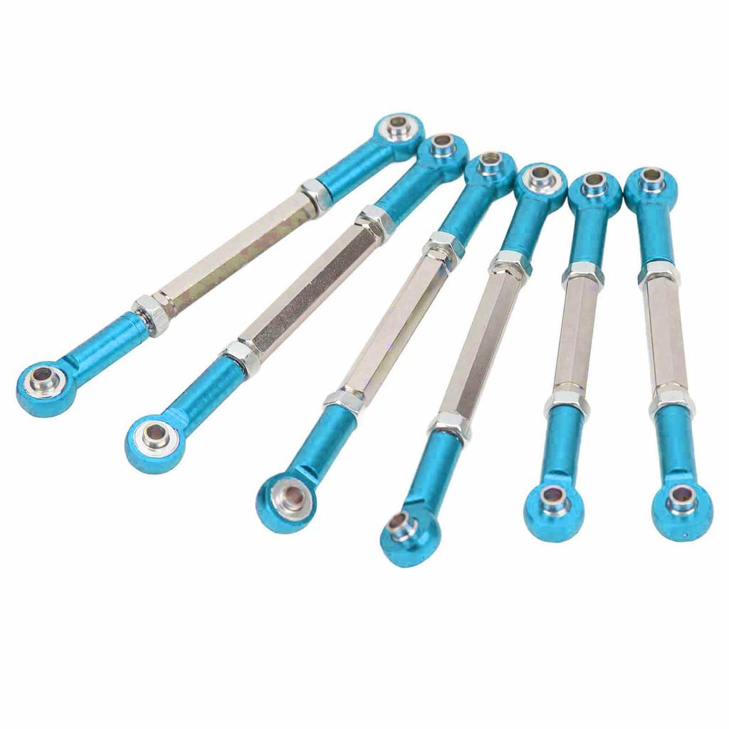 6Pcs RC Car Pull Rod Set Shock Absorption High Strength Wear Resistant Metal RC Car Link Rod for
