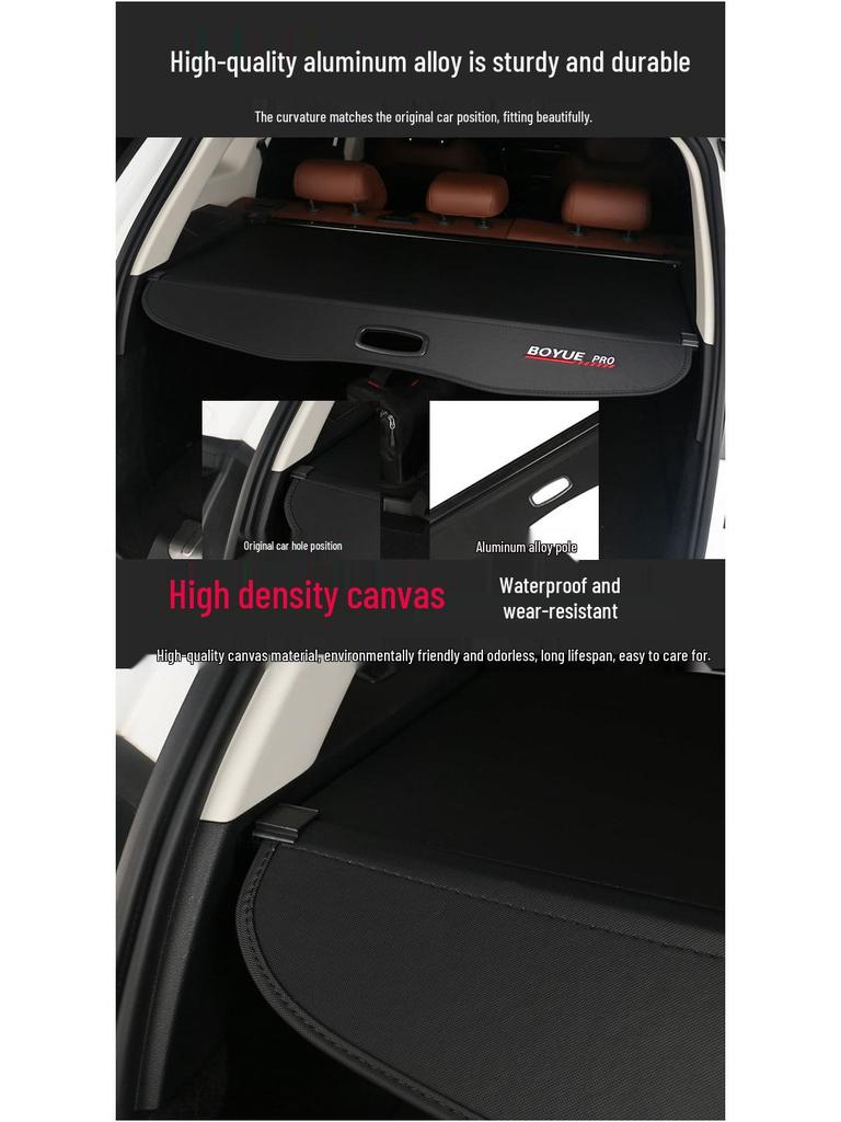 Cargo Cover and Trunk Partition for 24 Geely Models: Boyue L, Atlas, X Bin Yue, Vision X6, Haoyue PRO