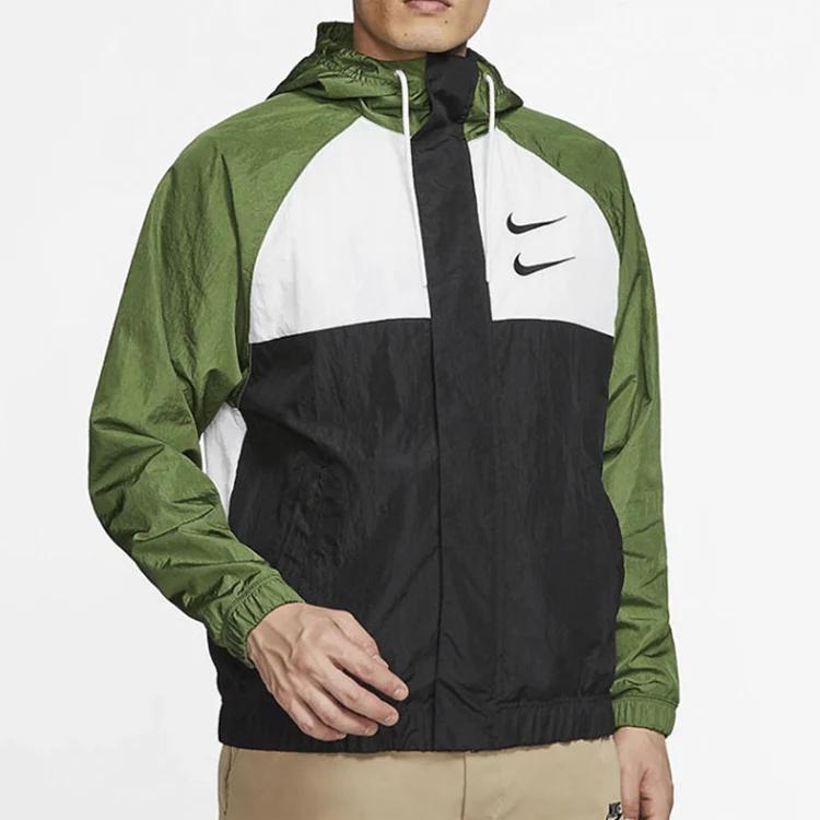Nike Swoosh Double Hook Windrunner Sportswear Weave Long Sleeve Jacket Men Jacket Green DD1089-010