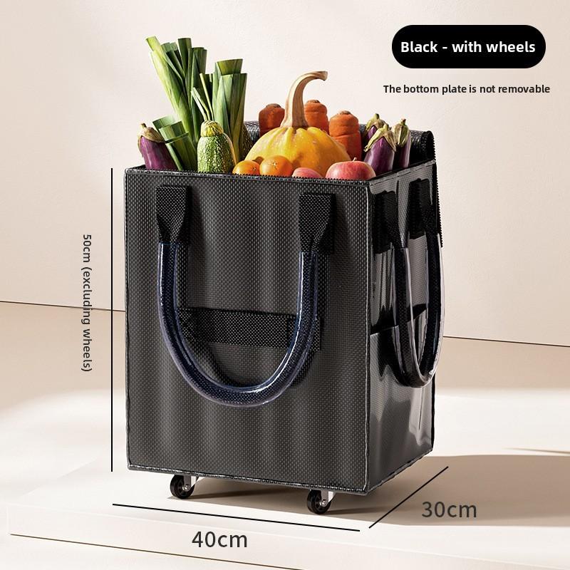 Modern Minimalist Collapsible Shopping Bag With Wheels For Travel And Outdoor Use