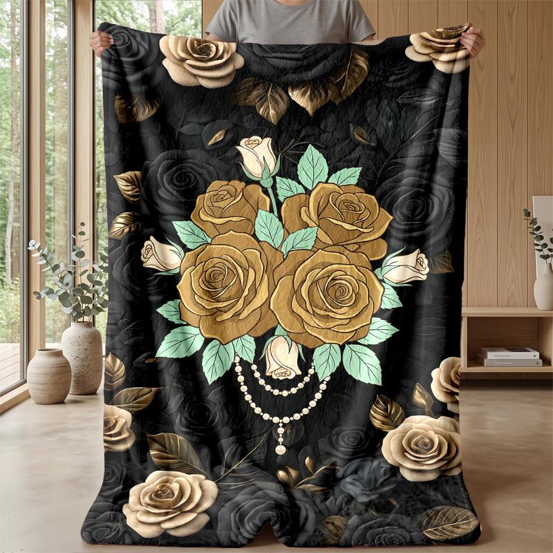 Golden Jungle Leopard 1 Theme blanket Lightweight Warm Flannel Blanket Decorative Throw Blanket for Home Decoration