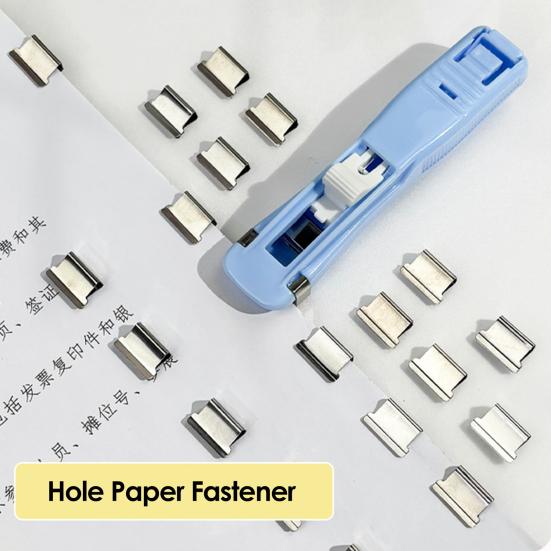 Paper Clip Pusher Set, No Hole Punching Clip Dispenser, Lightweight PC Plastic Shell Multiple Colors Office School Use