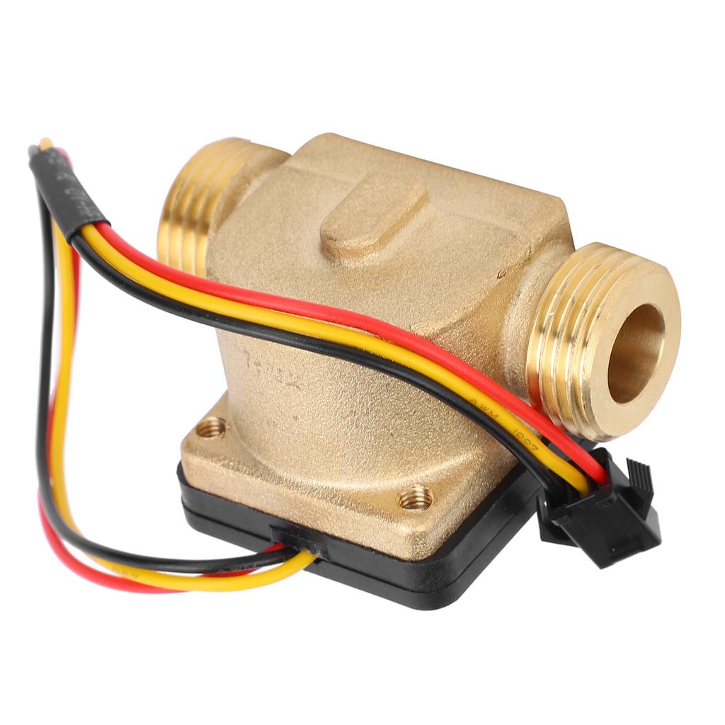 G1/2in Male Water Flow Sensor Counter Brass Hall Flowmeter  3‑24V for Water Heaters Credit Card Ma