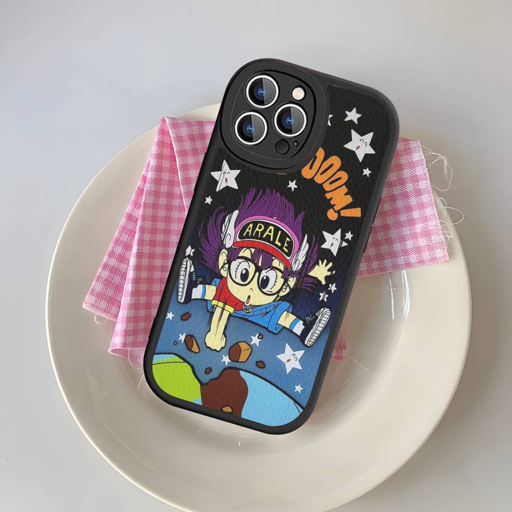 Cartoon Dr Slump Arale Phone Case For IPhone 16 15 14 13 12 11 Pro Max Plus Shockproof Leather Cover
