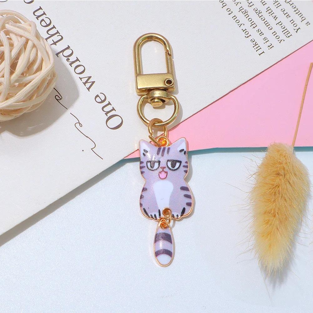 Mode Halloween Cat Nyckelring Kreativ Hantering Kniv Assassin Cat Nyckelring Ryggsäck Hänge DIY Bilnyckelhållare Smycken Present