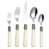 Retro High-End 304 Stainless Steel & Acrylic Cutlery Set: Knife, Fork, Spoon, Dessert Fork, Spoon