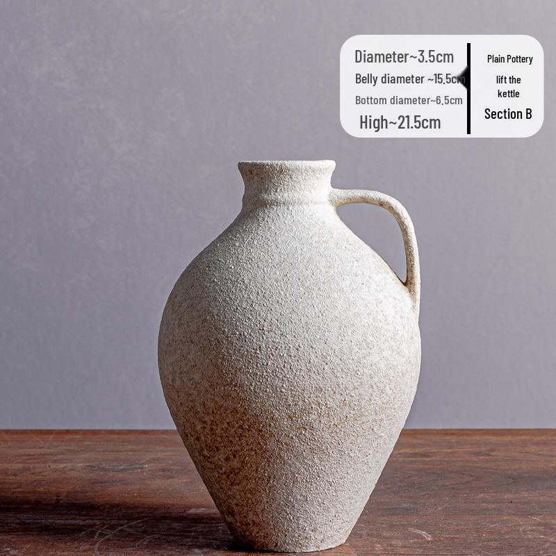 Keramická váza na sušené květiny Wabi-Sabi - Retro keramika pro kreativní aranžmá v jídelně nebo obývacím pokoji