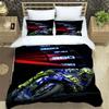 3D-gedrucktes Motorrad-Flotten-VR-46 Bettbezug Kissenbezug Bettwäsche-Set Einzelbett Doppelbett King für Kinder Erwachsene Schlafzimmer
