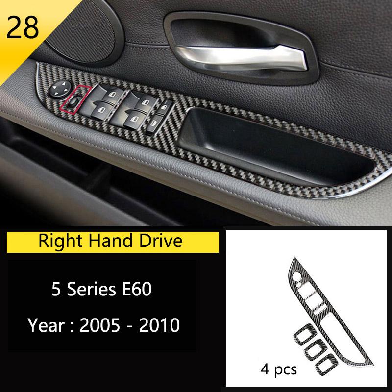Carbon Fiber For BMW 5 Series E60 Car Inner Gearshift Air Conditioning CD Panel Door Armrest Decorative Cover Trim Car Sticker