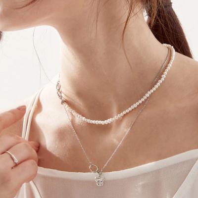 Ctwins Collier+Bracelet Perles Deux Voies