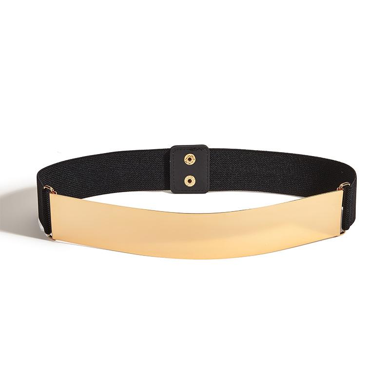 

Модная Зеркальная Металлическая Жестяная Эластичная Талия Пояс Конверт Декоративная Юбка Универсальная Поясная Печать Женщины 80-100cm