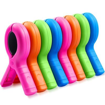 Pinces à Serviette Grandes Pratiques pour Chaises de Plage 4 Couleurs 5,1 Pouces Pinces à Serviette de Plage ABS Coupe-vent Pinces à Linge pour Séchage Vêtements