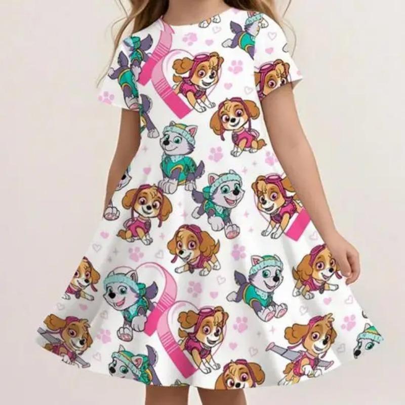 Fashion Paw Patrol Sundress For Girls Summer Casual Beach