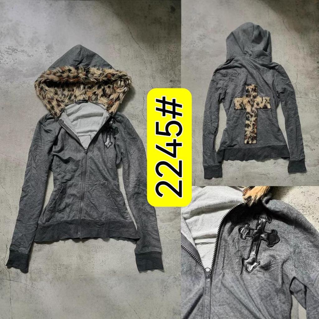 Y2K Women's Cross-border Embroidery Plush Hooded Zip-up Cardigan Jacket