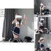 Women's Sexy Cosplay Lingerie Student Uniform Set With Velcro Design Miniskirt Outfit