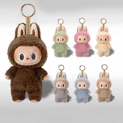 Bubble Labubu Dritte Generation Plüsch SchlüsselanhängerTrendiger Bubble Mart Weiche Kurze Vinyl Plüschpuppe SpielzeugNiedlicher Cartoon Anhänger für Schultaschen Handtasche Auto