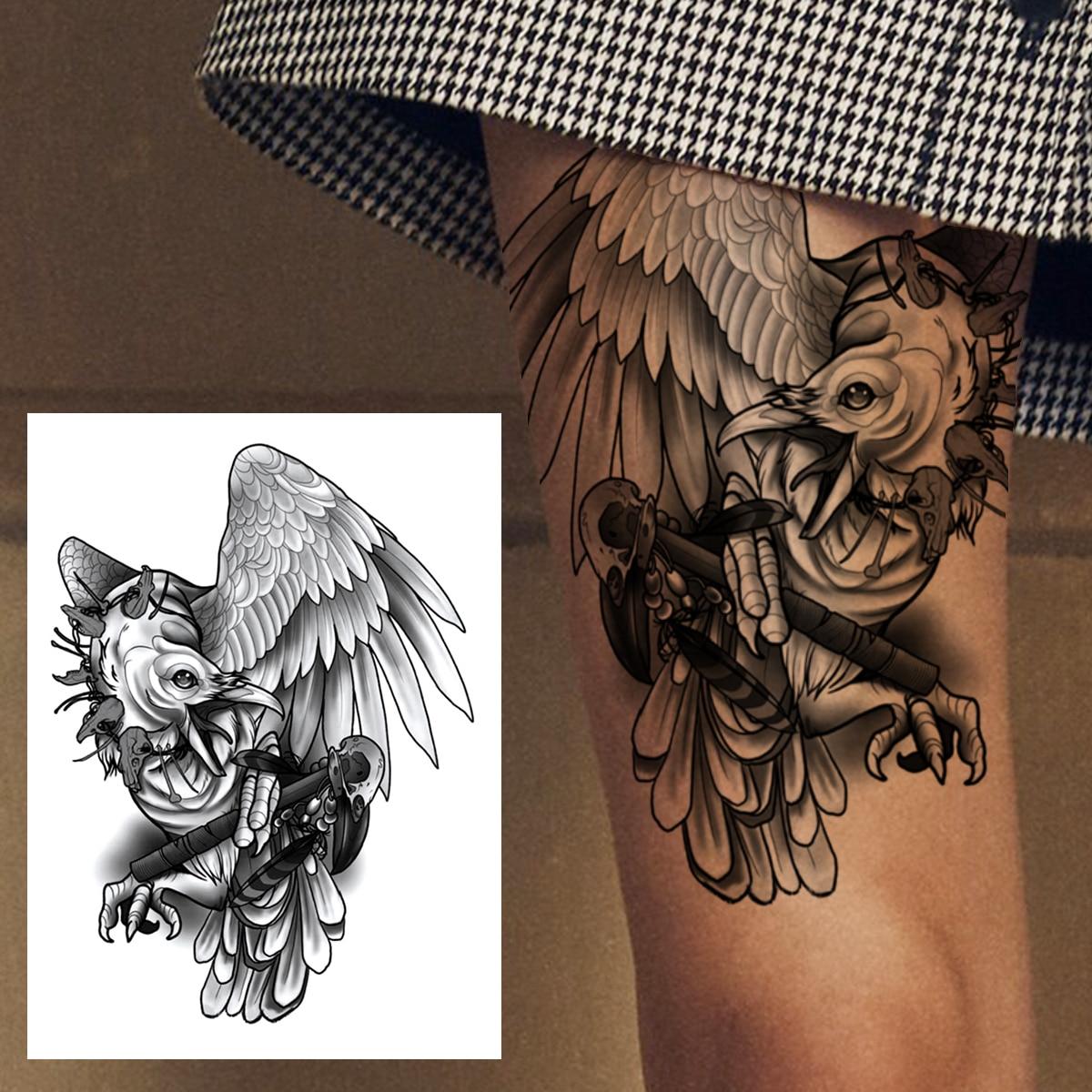 

Черный Волк Демон Временные Татуировки Для Мужчин Женщин Взрослых Детей Поддельные Сова Скелет Татуировки Наклейки Воин Тигр Рисунок Тела Татуировки Ноги