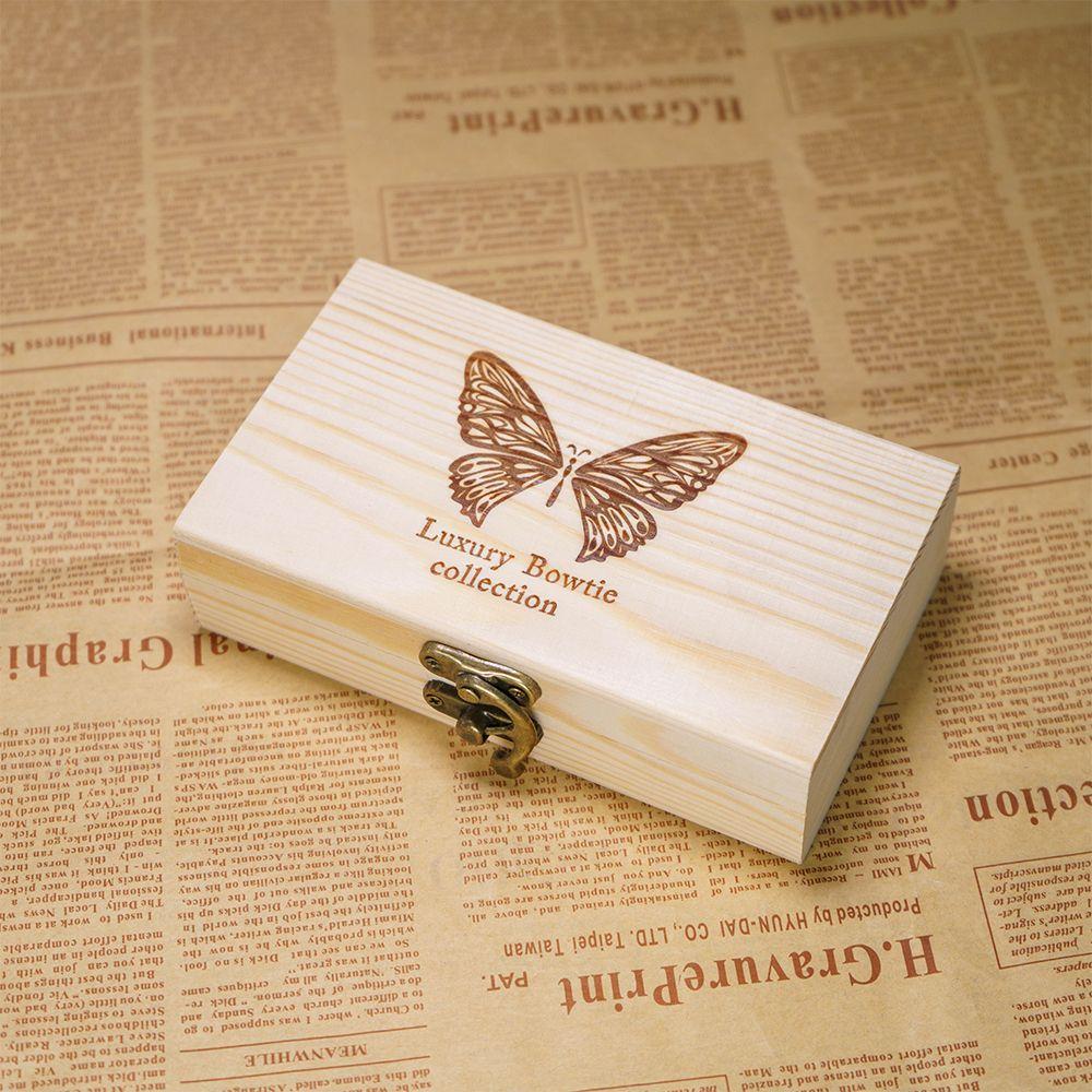 Lock Gift Postcard Organizer Decorative Trinket Case Jewelry Box Clamshell Box Wooden Storage Box